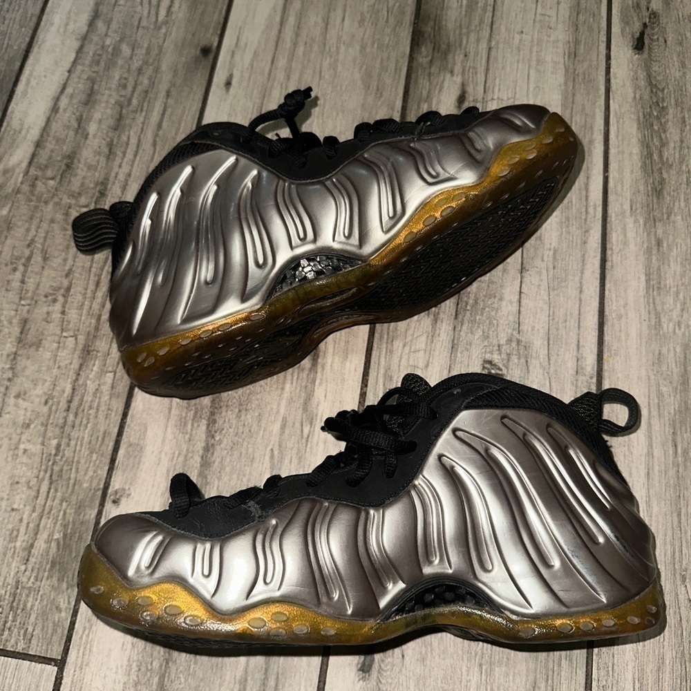 Nike Air Foamposite One Metallic Pewter Black Men SneakerShoes 314996-004 Size 9 - Picture 2 of 8